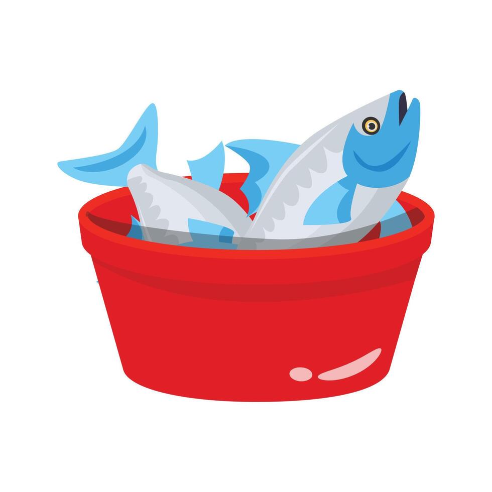 Check out handy 3d icon of fish bucket vector