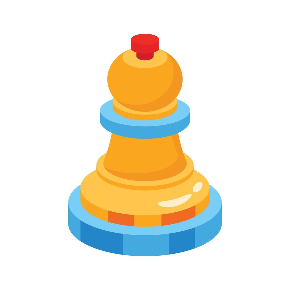 A well designed 3d style icon of chess piece vector