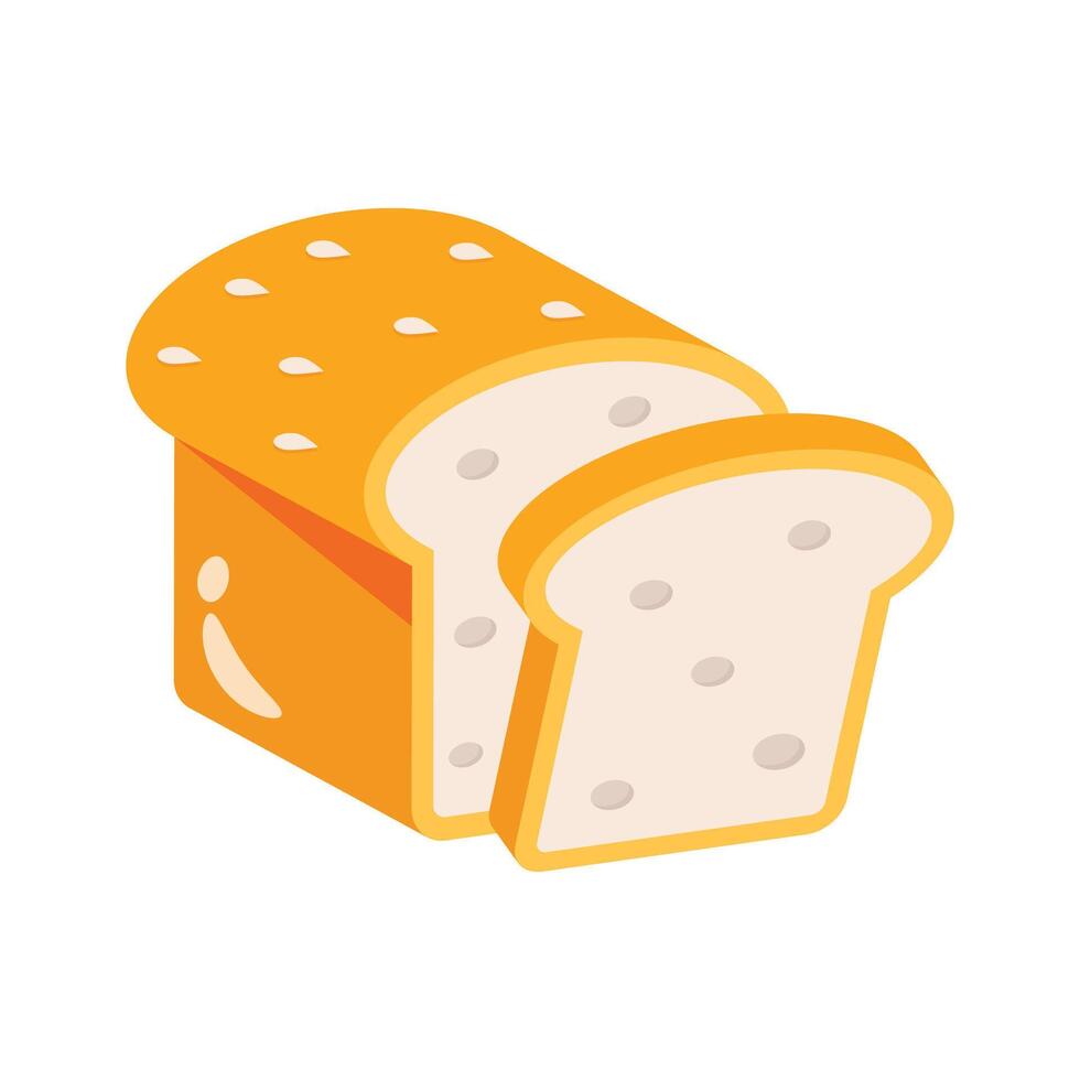 Get a glimpse of whole bread 3d icon vector