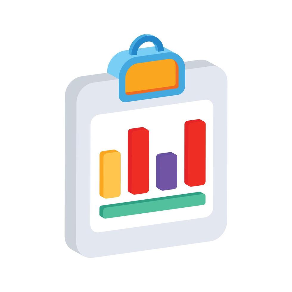 Easy to use 3d style icon of business report vector