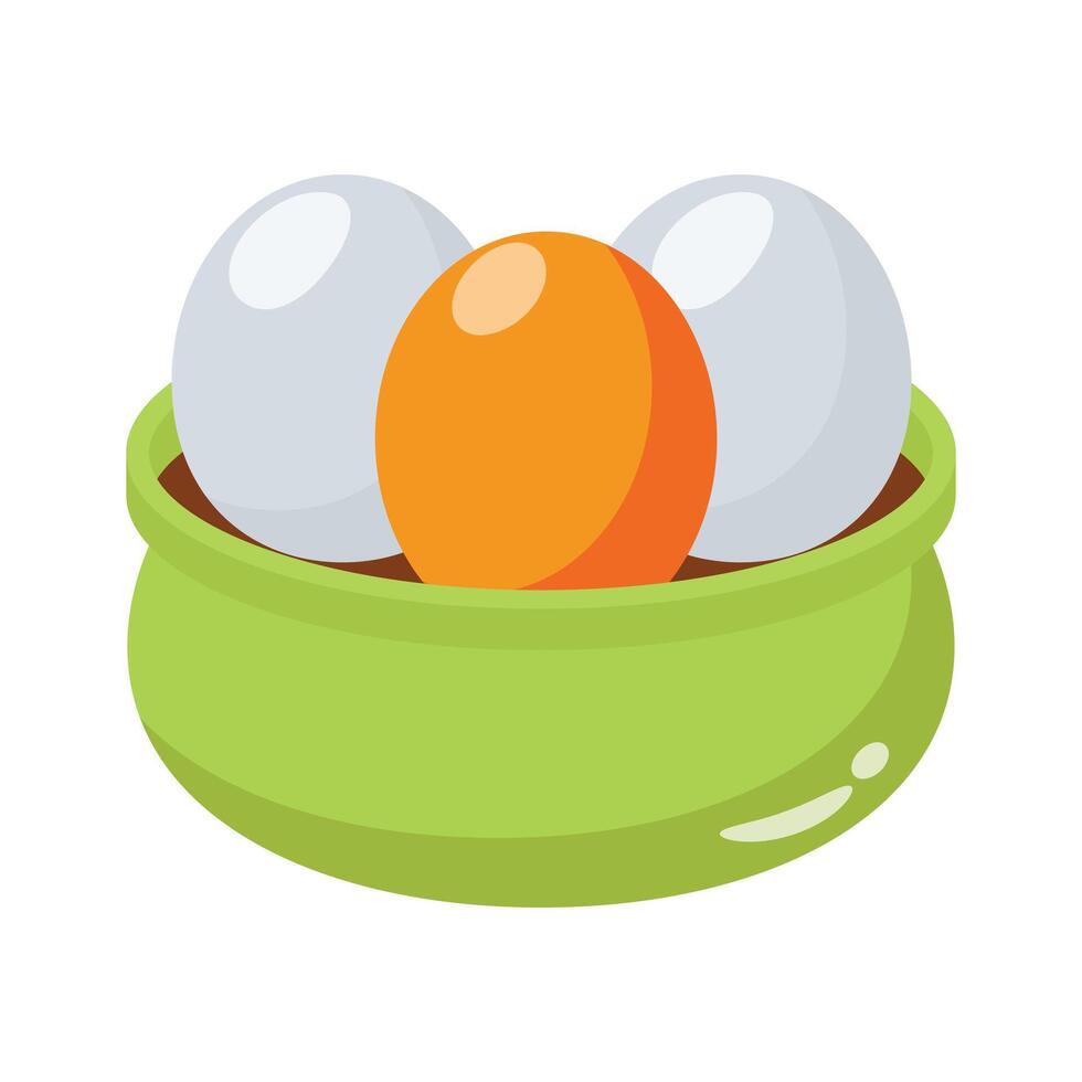 Get this handy 3d icon of egg bowl vector