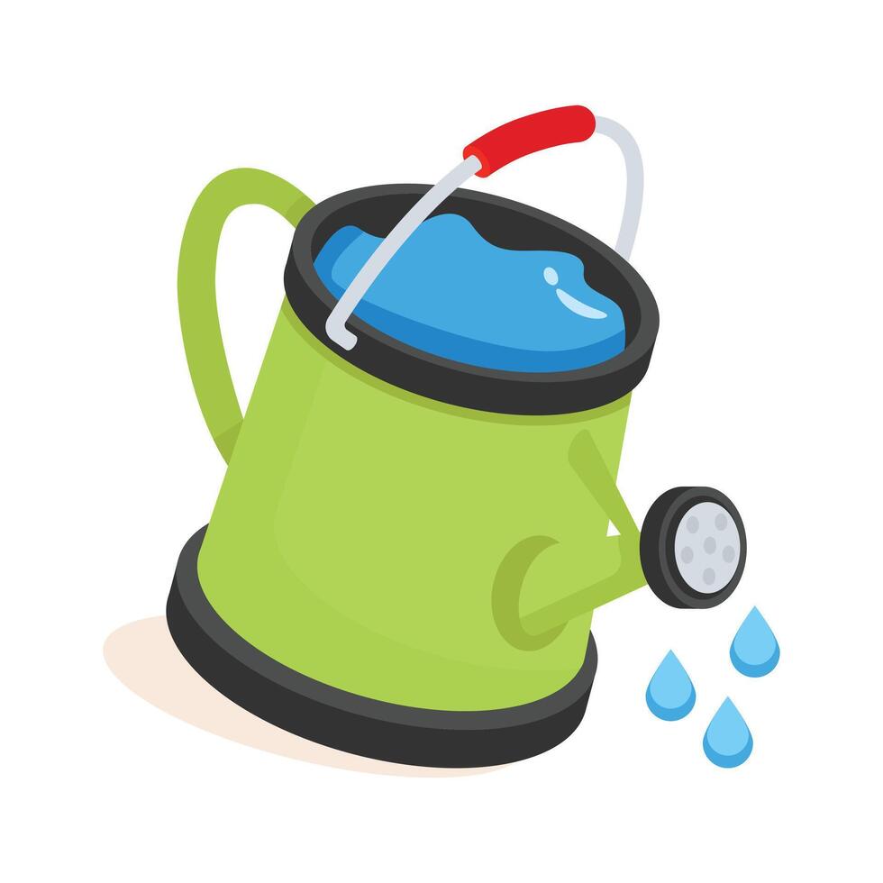 Get your hands on watering pot 3d icon vector