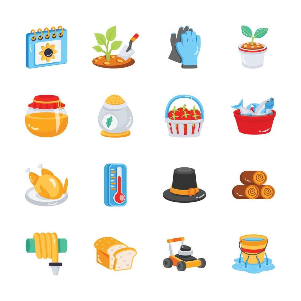 Grab this handy yet simple farming and agriculture 3d icons vector