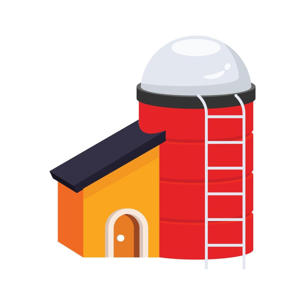 Grab this amazing 3d icon of farm silo storage vector