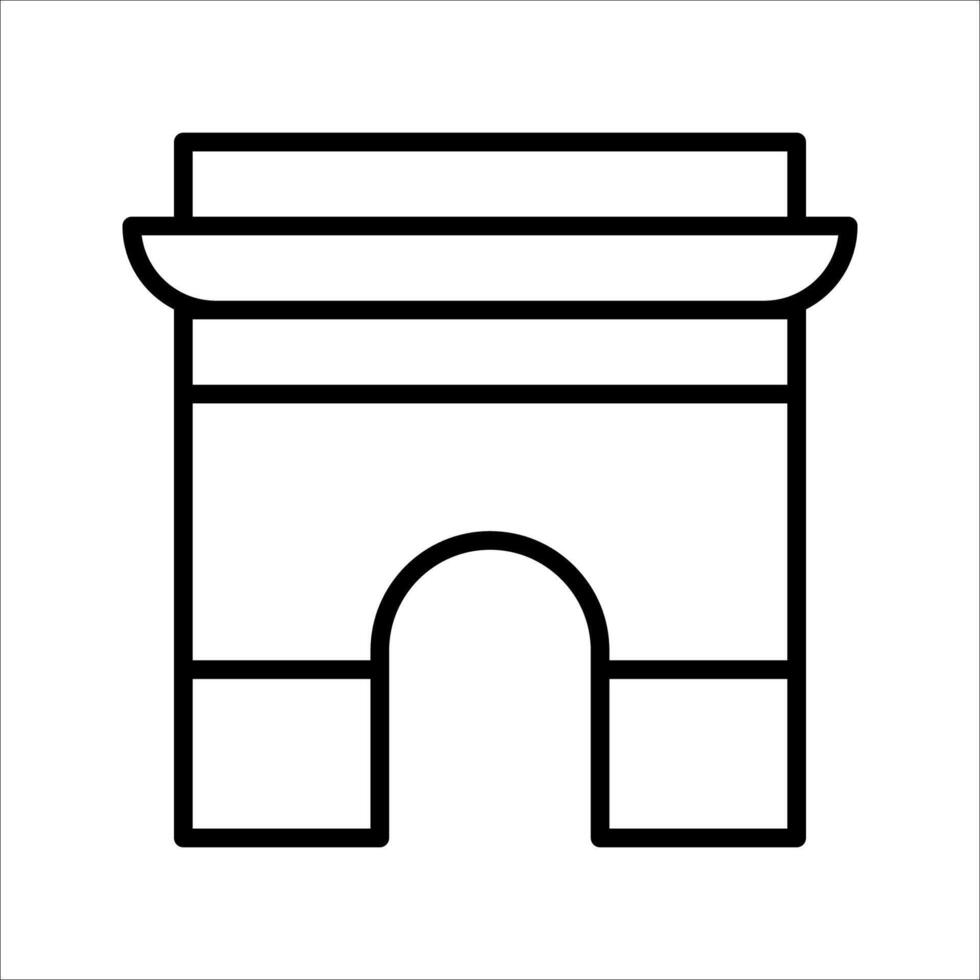 arc de triomphe Icon Symbol isolated white background. illustration. color editable. vector