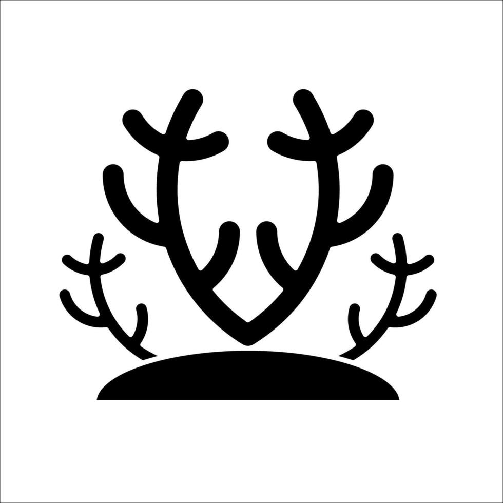 coral reef Icon Symbol isolated white background. illustration. color editable. vector