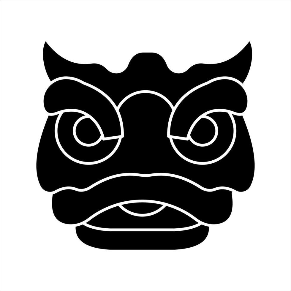 lion dance Icon Symbol isolated white background. illustration. color editable. vector
