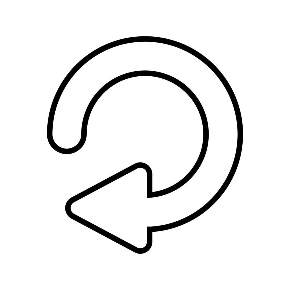 rotate clockwise Icon Symbol isolated white background. illustration. color editable. vector