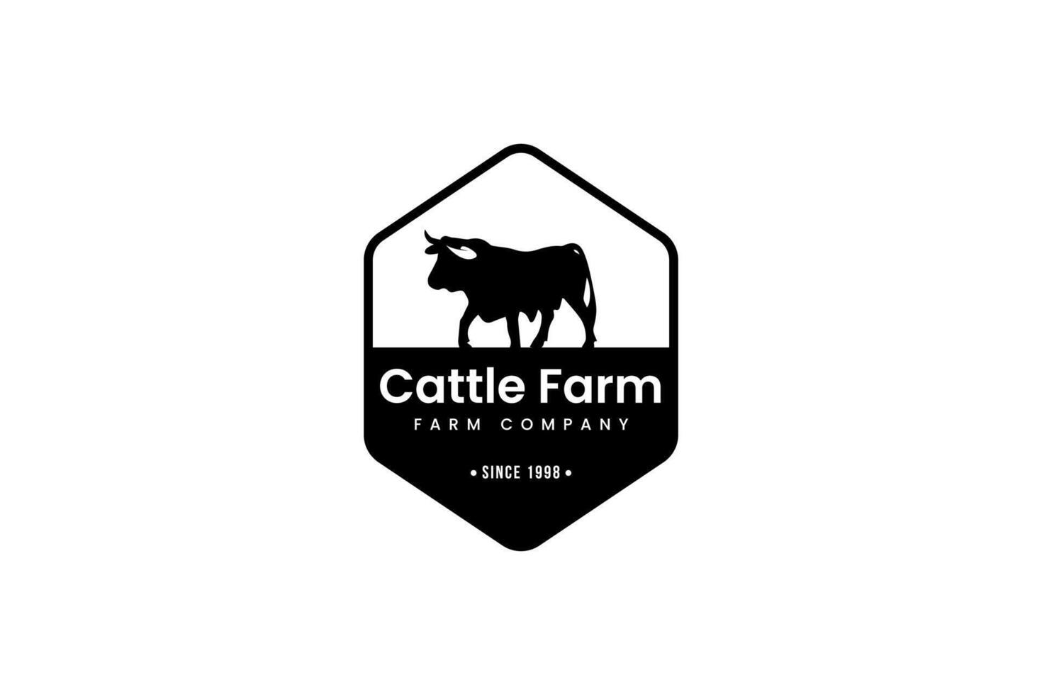 cattle farm logo icon illustration, logo items simple vector