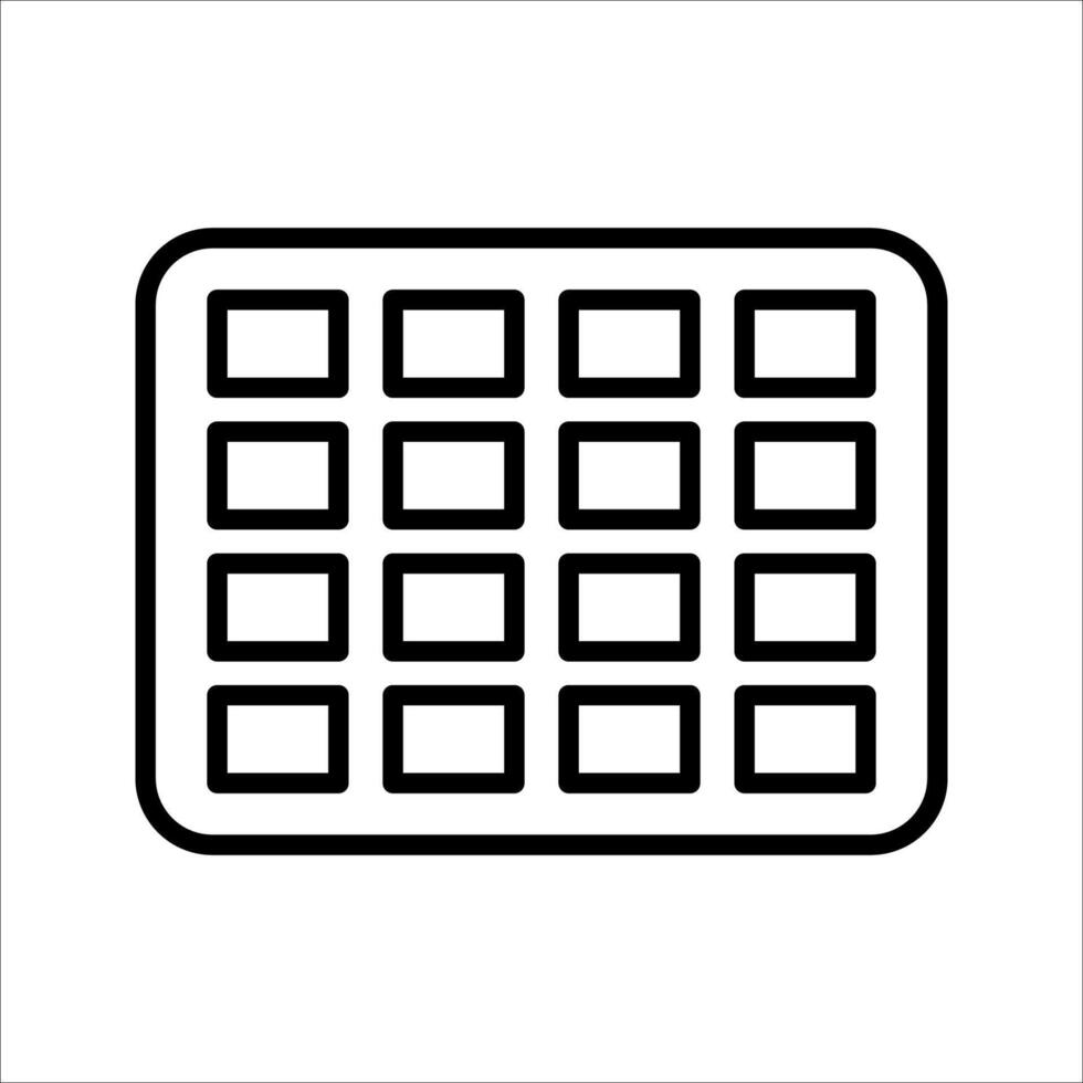 waffle Icon Symbol isolated white background. illustration. color editable. vector