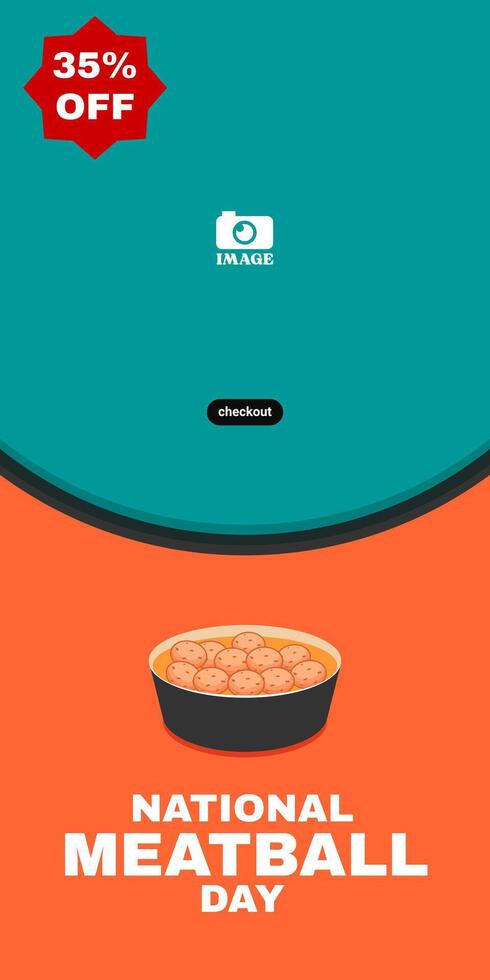 National Meatball Day. Design Banner for greetings, promotions, celebrations at the March 9 event. Illustration vector