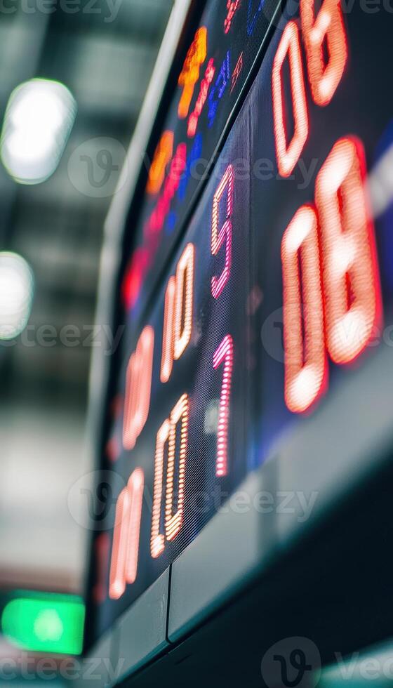 Intense Badminton Final Scoreboard Display with Focused Digital Numbers and Anticipation Atmosphere photo
