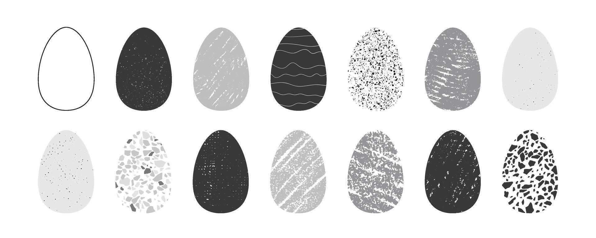 Easter Eggs Abstract Textured Minimalist Set vector