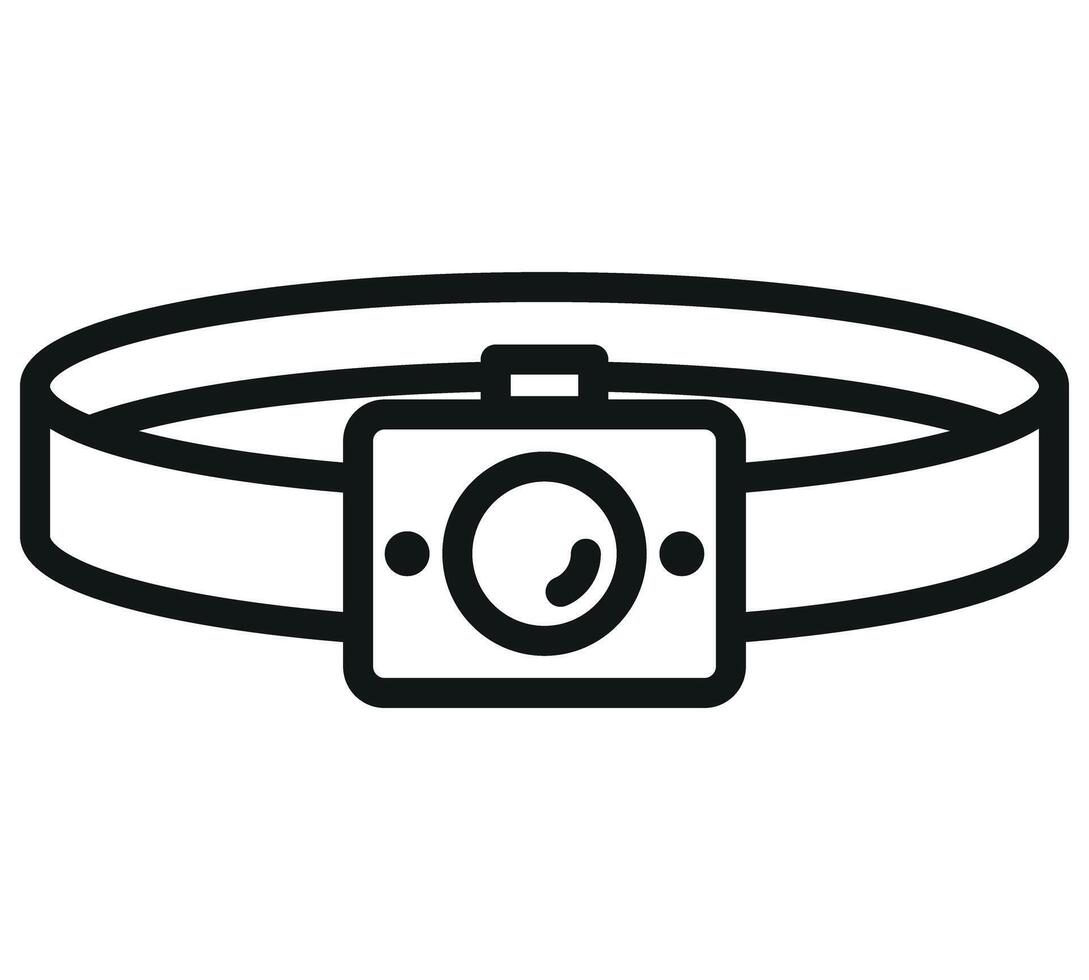Headlamp icon. Trendy modern flat linear Headlamp icon on white background from thin line Dentist collection, editable outline stroke illustration vector