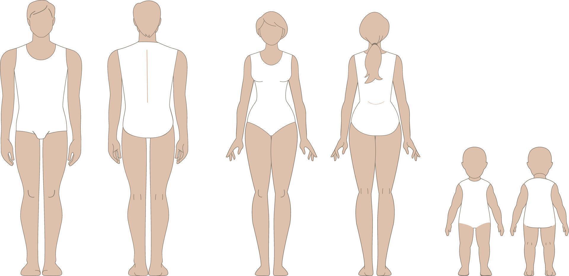 A drawing of a woman and child in swimsuits vector