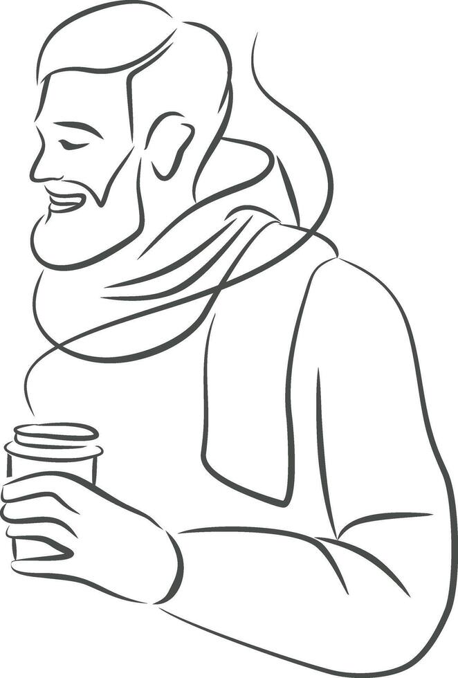 Man with coffee illustration vector