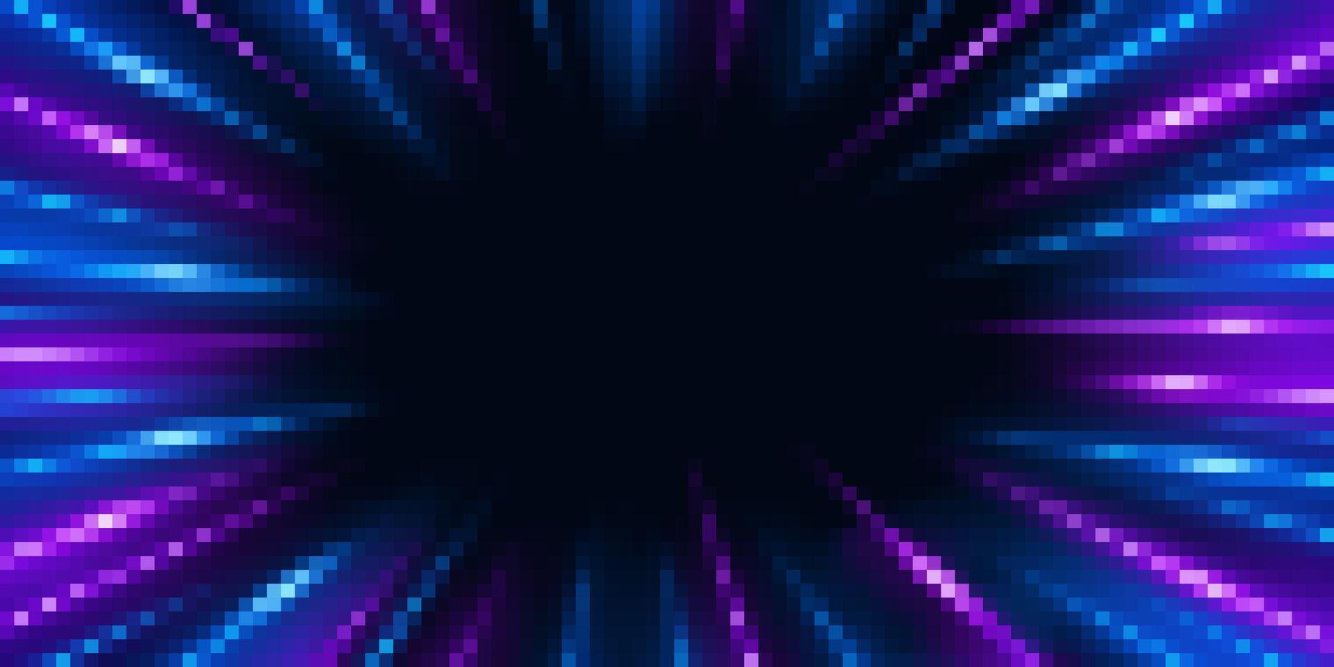 Colorful digital burst with blue and purple streaks in dynamic design vector