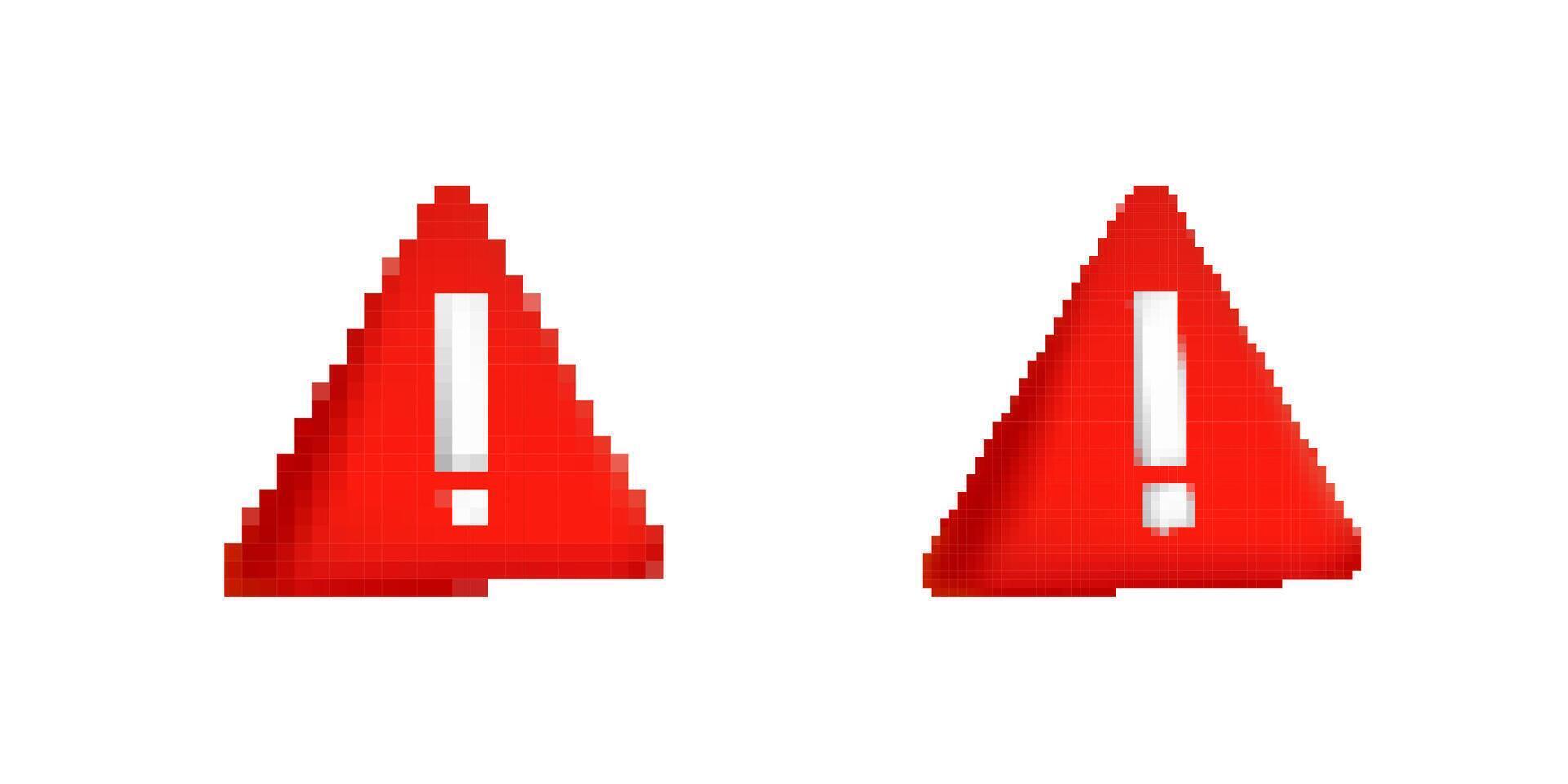 Two red warning triangles with exclamation marks indicating alert or caution symbol vector