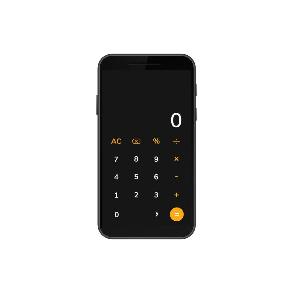 Digital calculator display on modern smartphone for quick and accurate mathematical operations vector