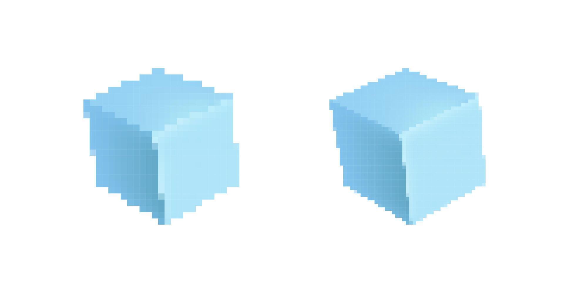 Optical illusion of identical blocks creates perception of different sizes shapes and depths vector