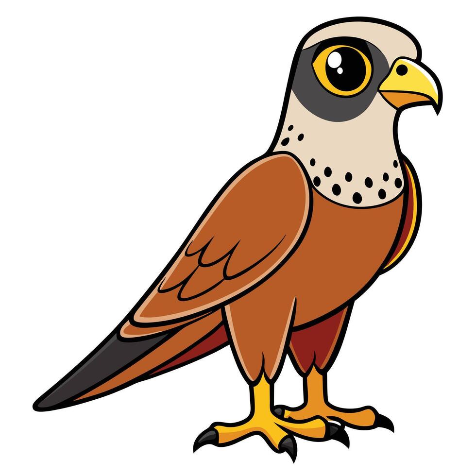 A cartoon falcon with big eyes and a big beak vector