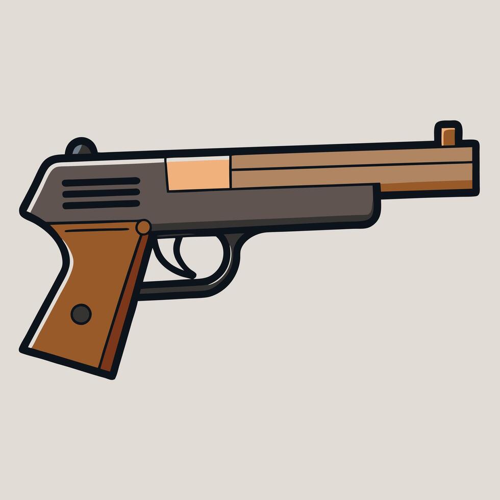 Gun Icon Artwork - Handgun Illustration vector