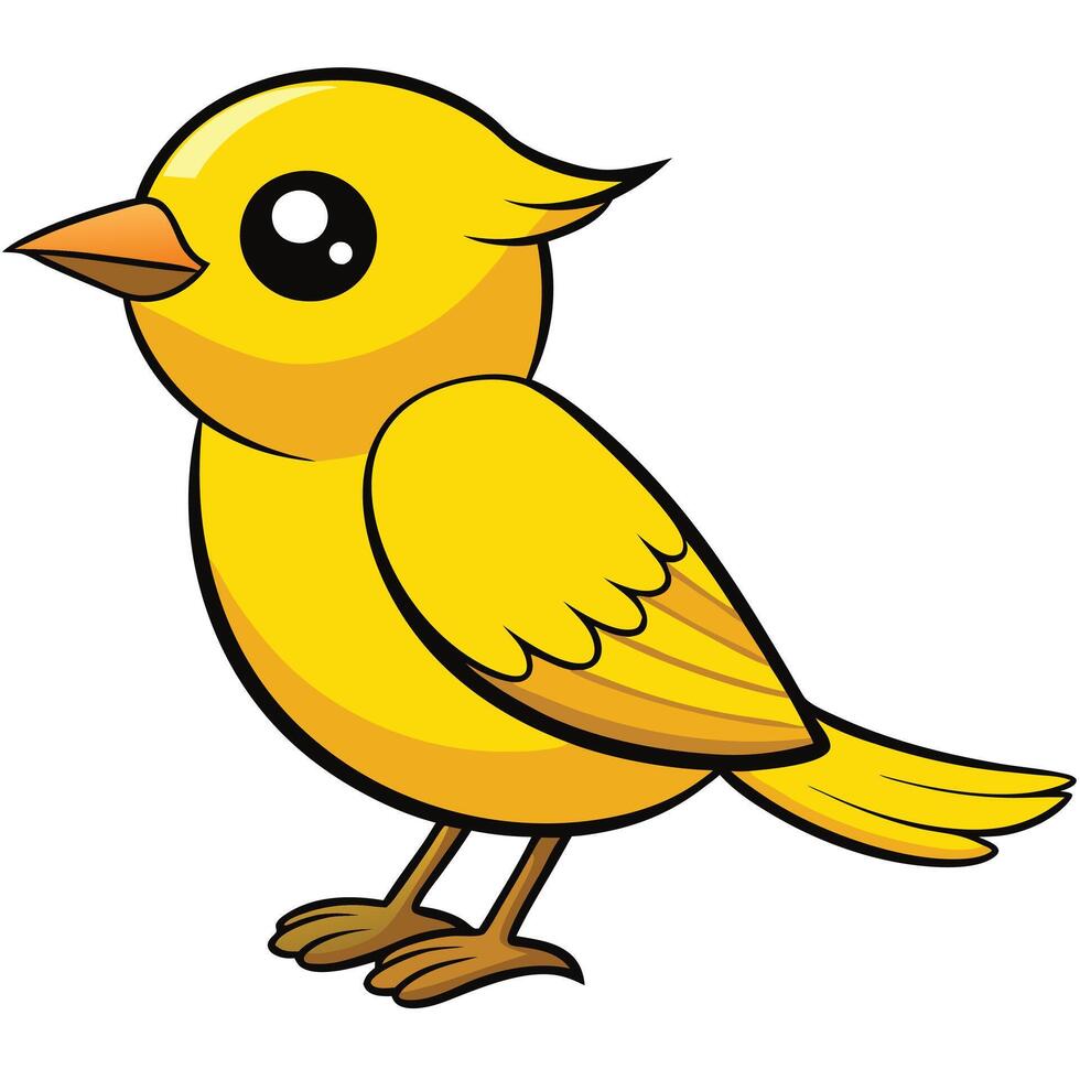A cartoon yellow bird with big eyes vector
