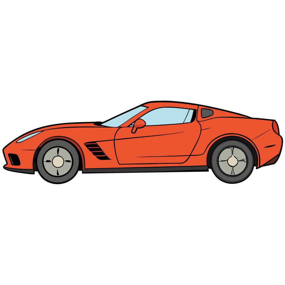 An orange sports car on a white background vector