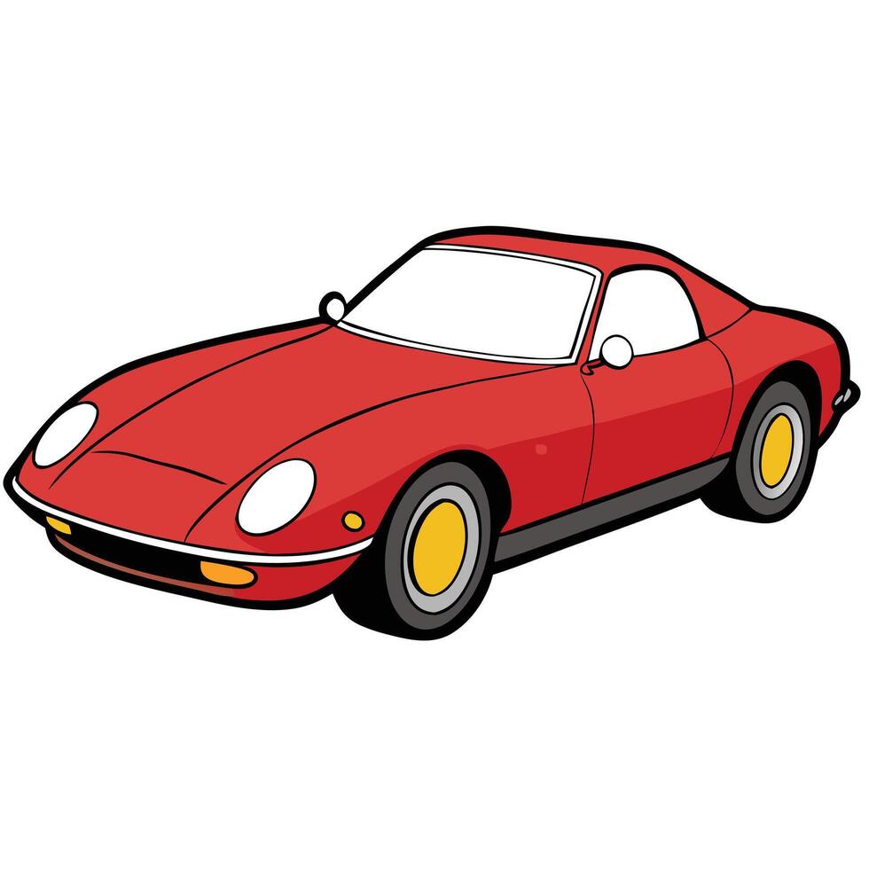 A cartoon red sports car vector
