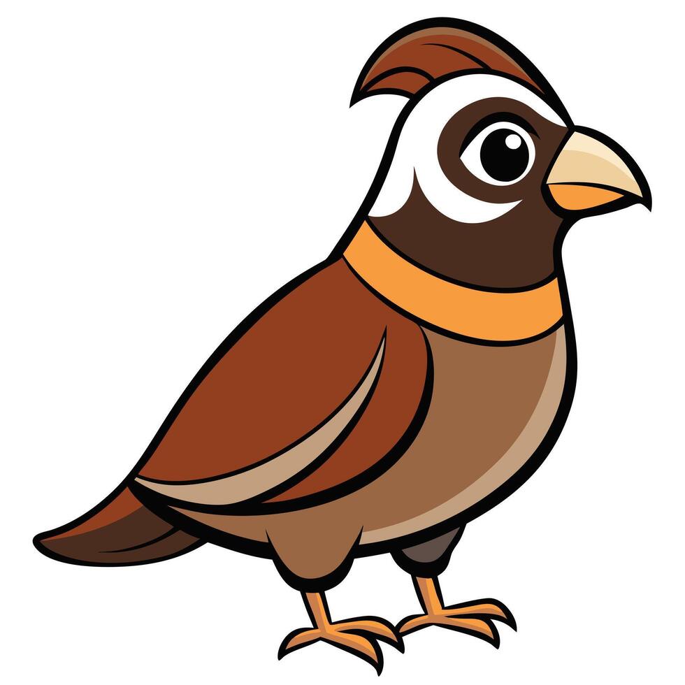 A cartoon bird with a brown and white head vector