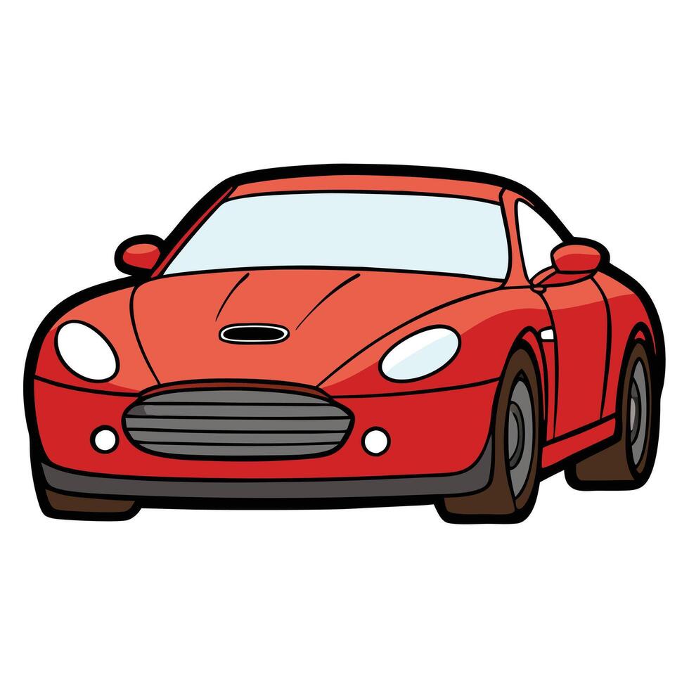 A cartoon red sports car on a white background vector
