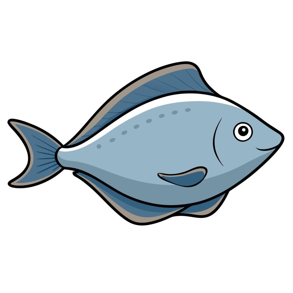 Skate Fish Art Illustration on White Background vector