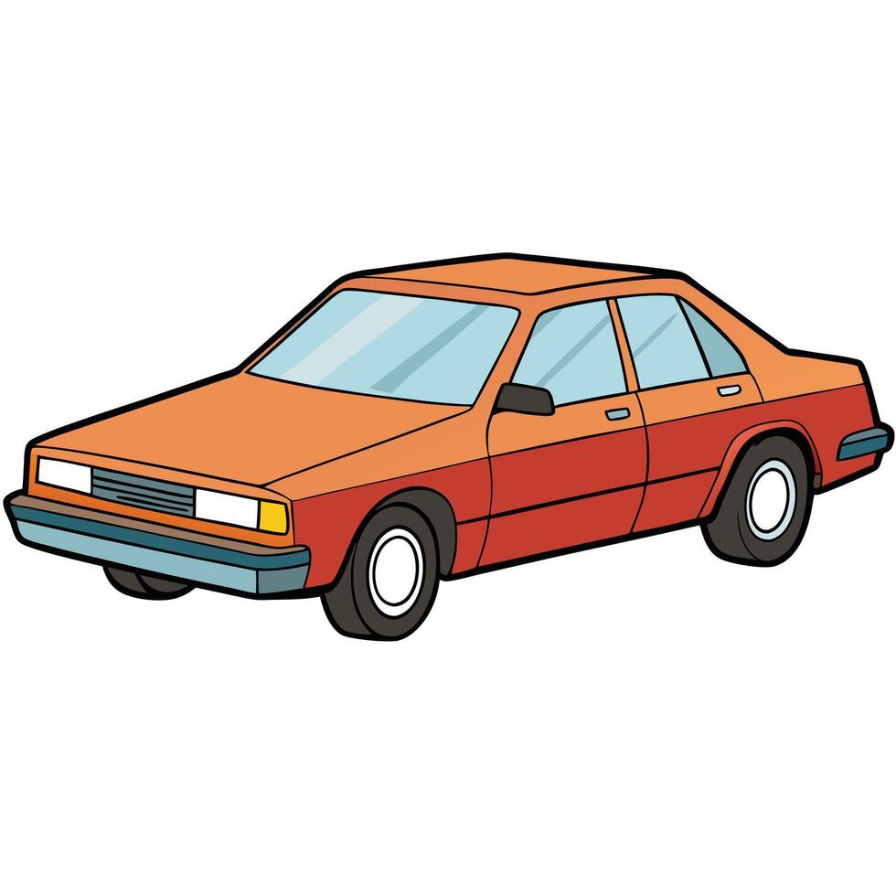 An orange car on a white background vector