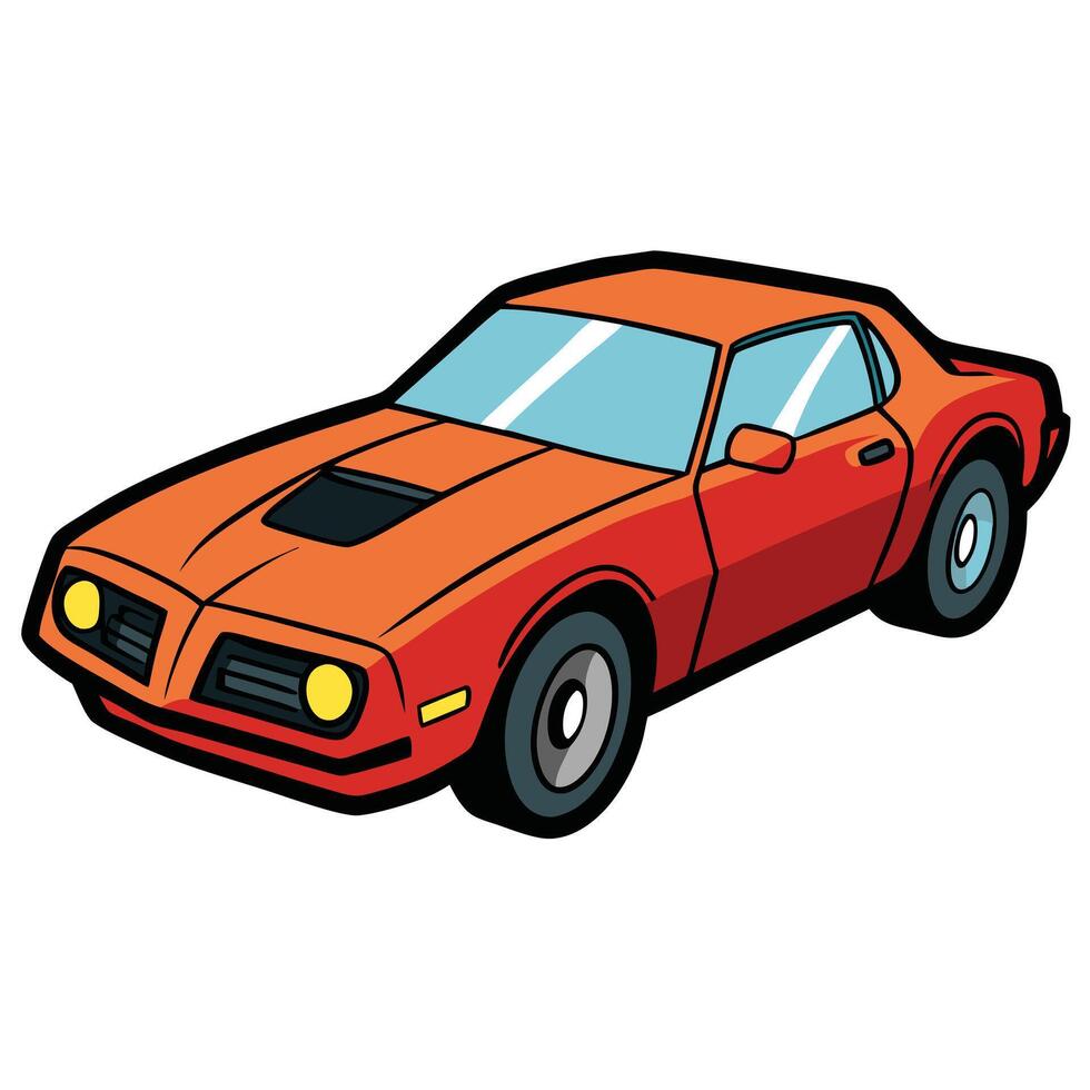 A cartoon car on a white background vector