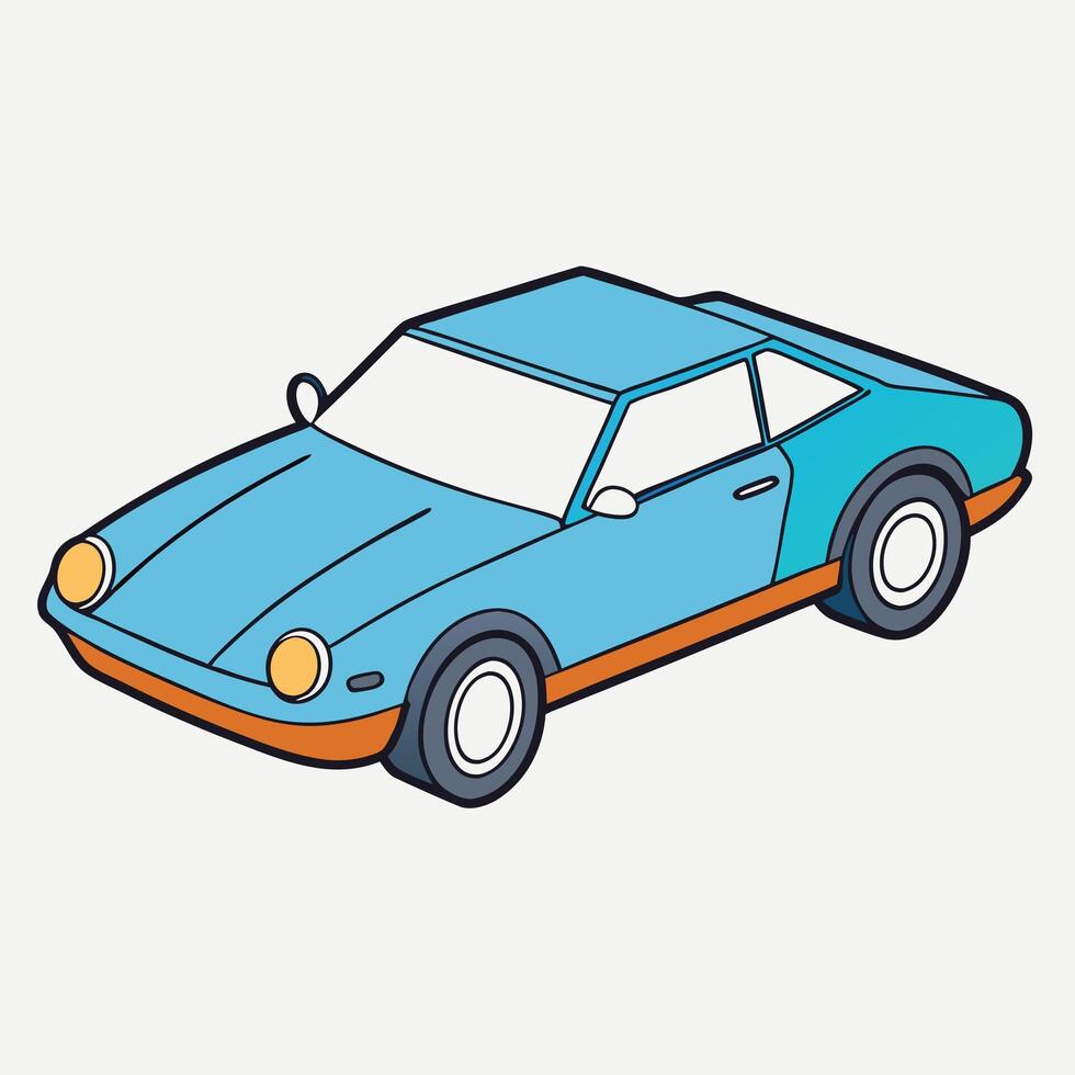 A cartoon car on a white background vector