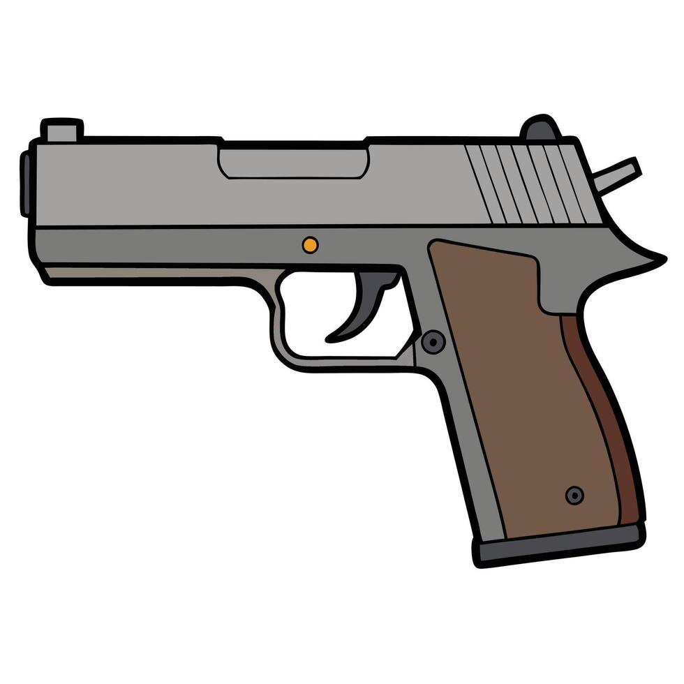Pistol Design - Firearm Artwork Illustration vector