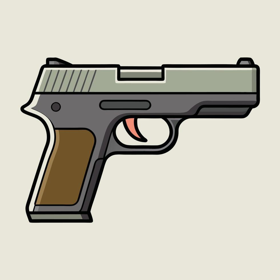 Pistol Drawing - Gun Artwork Illustration vector