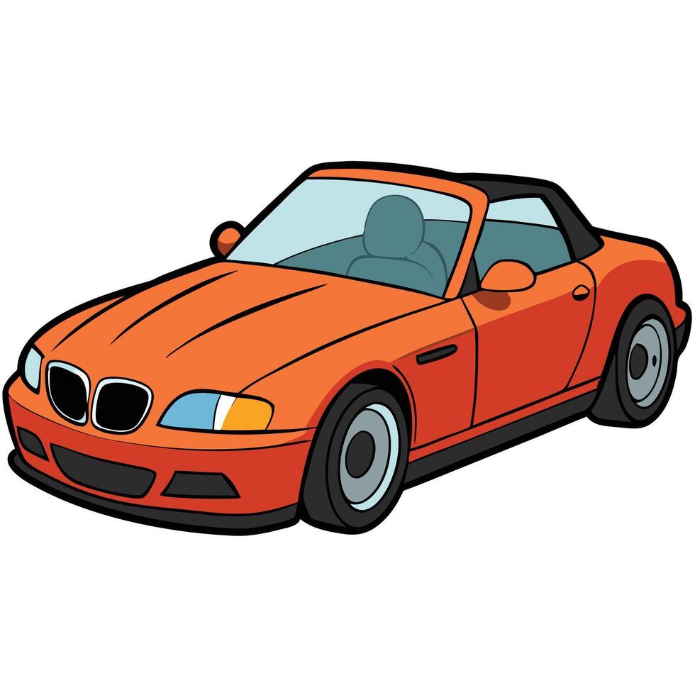 An orange sports car on a white background vector