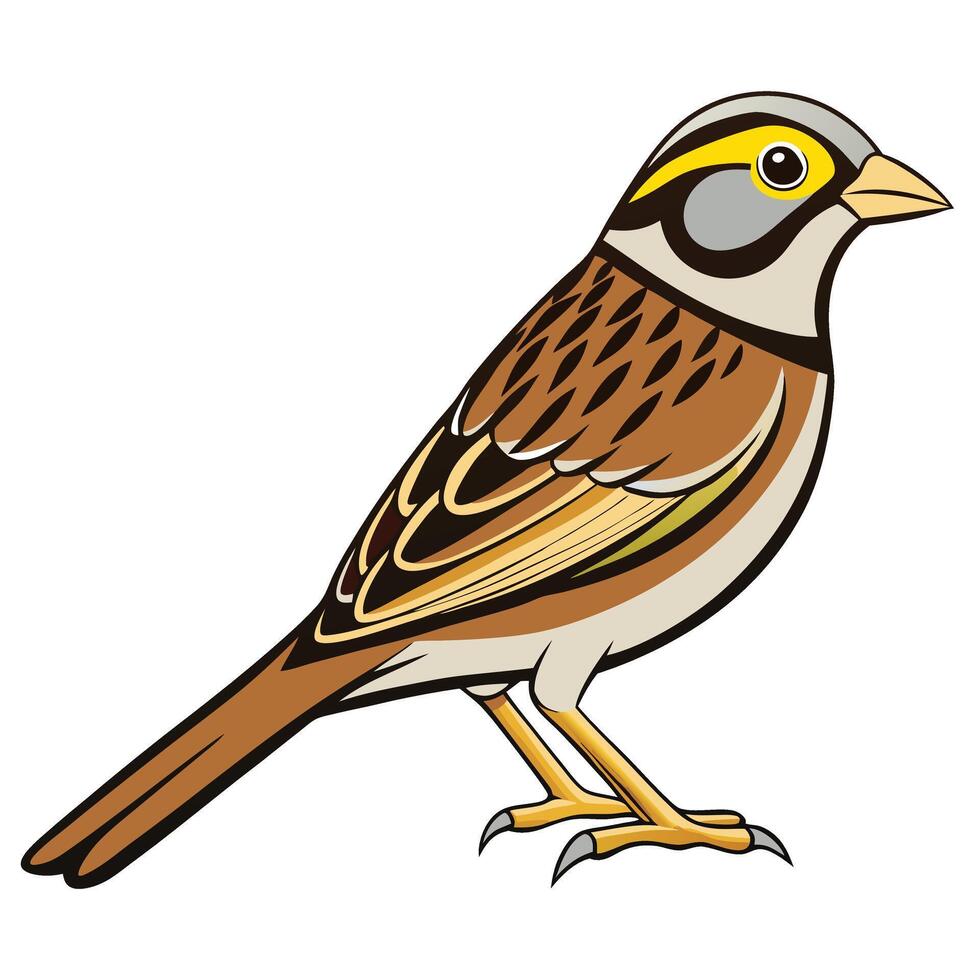 A bird with yellow and brown feathers vector
