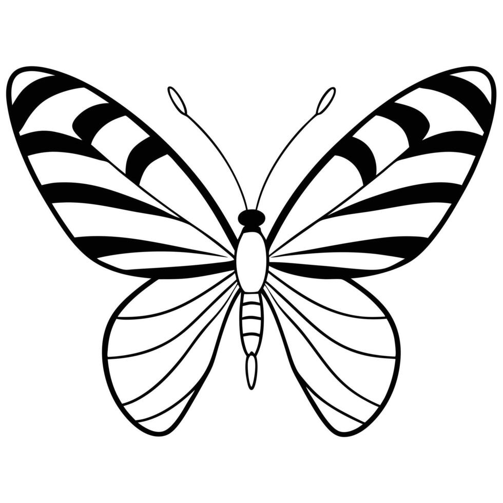 Butterfly coloring pages for kids vector