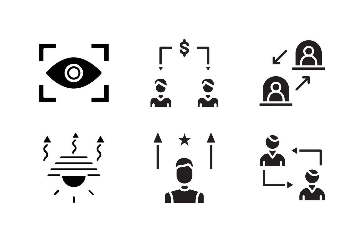 Business and Marketing Black Icon Set Collection. vector