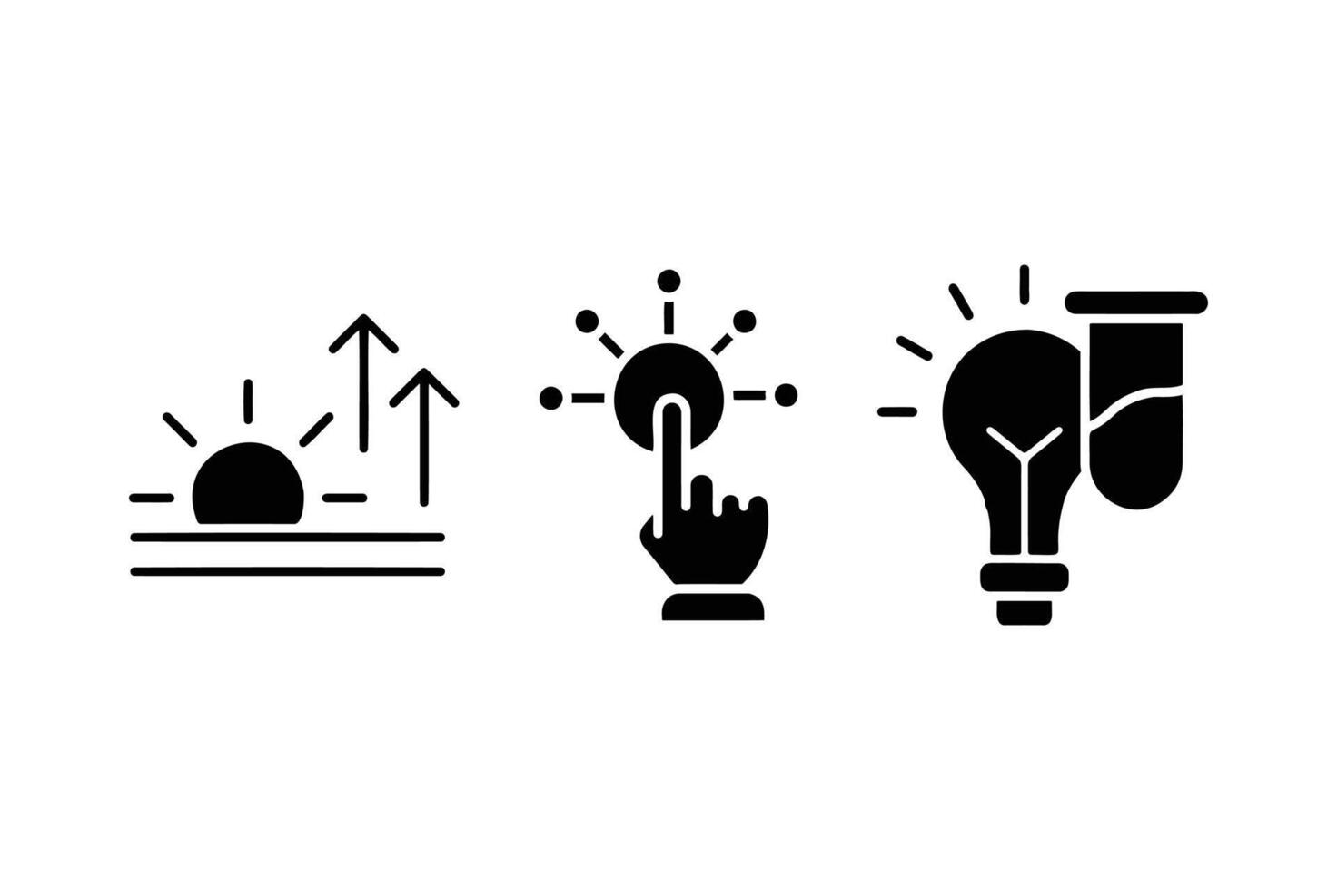 Business Growth Innovation Touch Interface Icons Set. vector