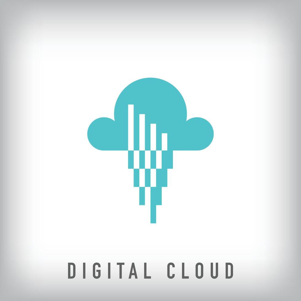 Different technological cloud logo design. Creative data and server design, corporate identity. vector