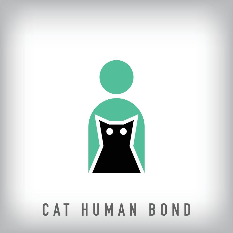 Different cat and human bond logo design. Creative animal meeting design, corporate identity. vector