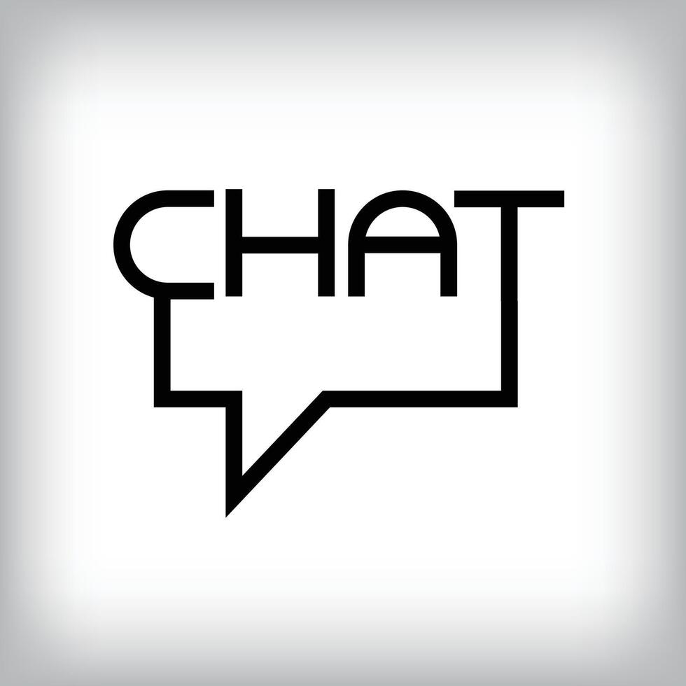 Different linear typographic chat speech bubble logo design. Creative interpretation design, corporate identity. vector
