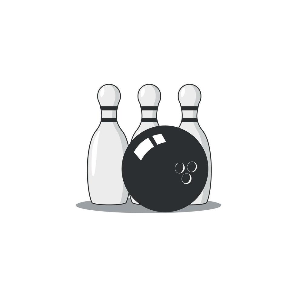 illustration of the flat design of a bowling game ball vector
