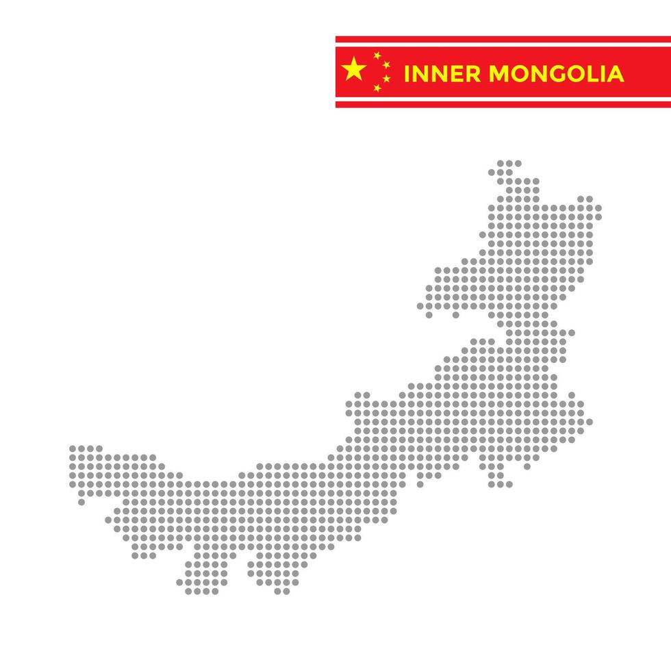 Dotted map of Inner Mongolia Province in China vector