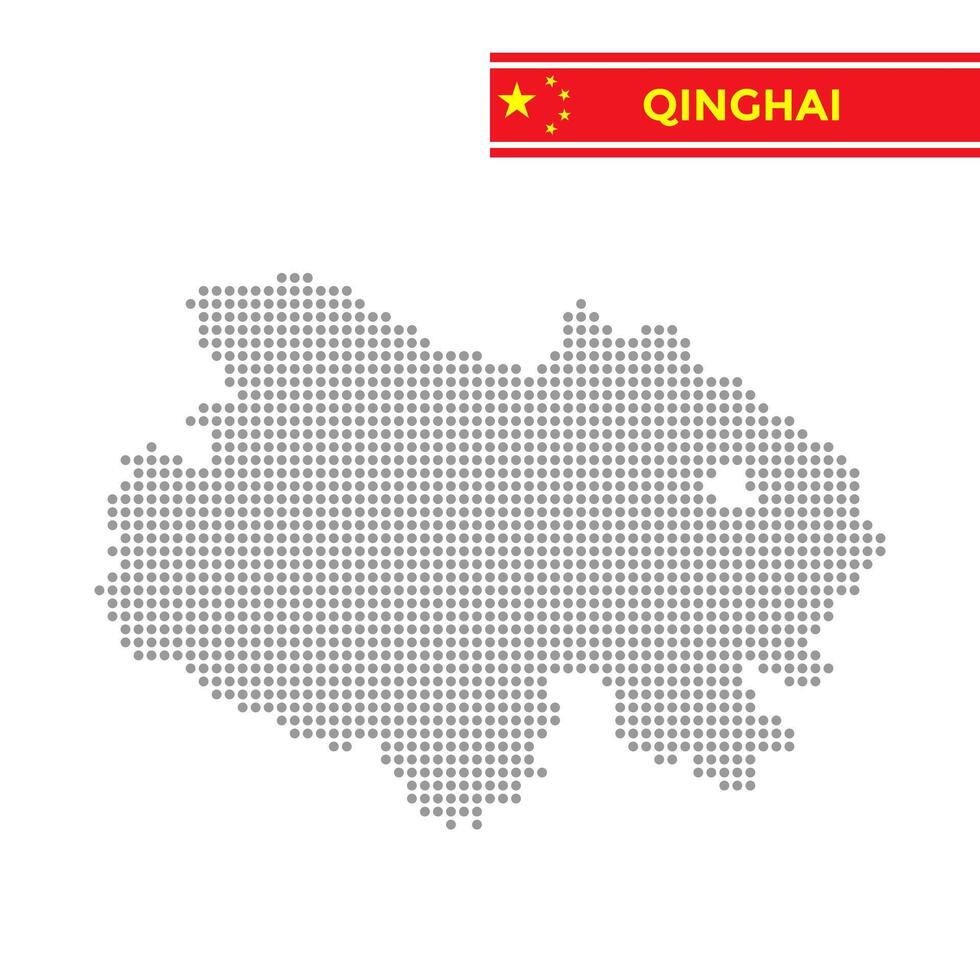 Dotted map of Qinghai Province in China vector