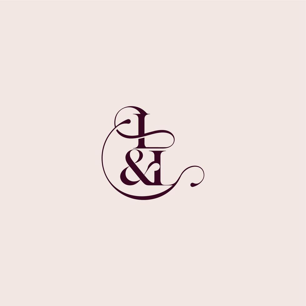 bold serif initial calligraphy wedding concept monogram letter elegant and luxury concept IL vector