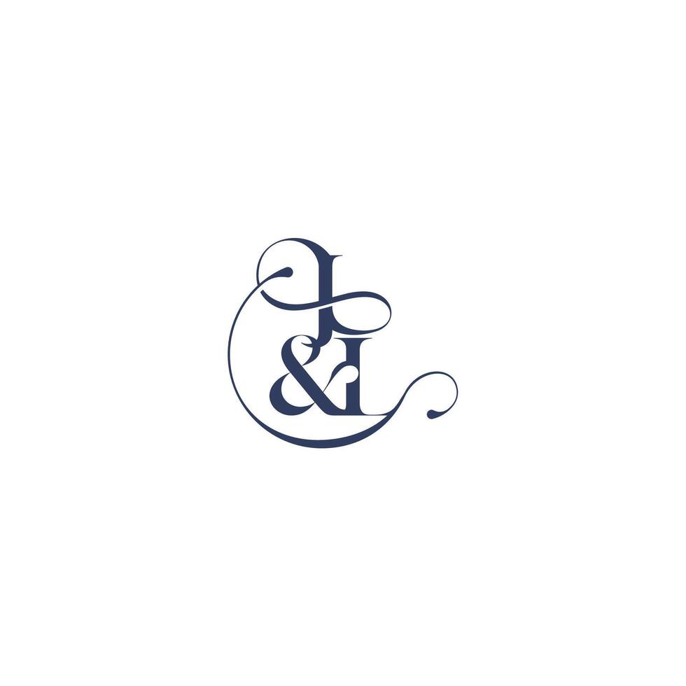 bold serif initial calligraphy wedding concept monogram letter elegant and luxury concept JL vector